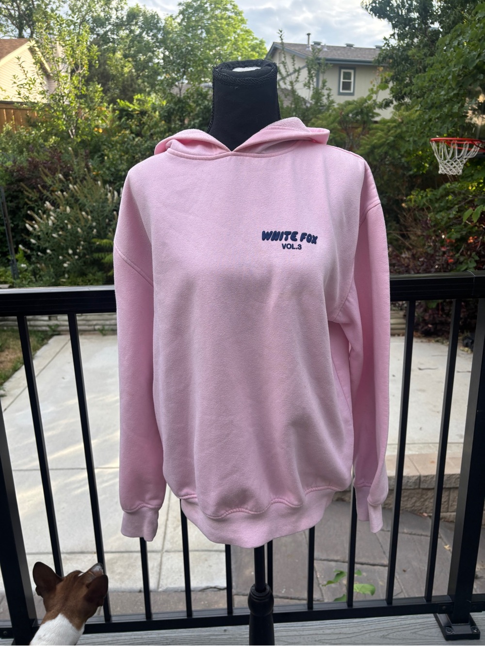 Pink White fox Hoodie